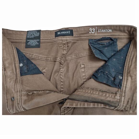 BLANK NYC Mens Stanton Straight Fit Jeans NEW Size 33x32 Earthy Cowboy Stretch - Picture 12 of 13